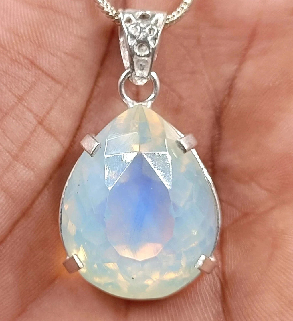 Certified 55.60 Ct Natural Opal Pear Cut 925 Solid Silver Pendant Loose Gemstone
