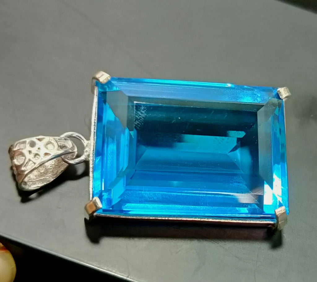 108.50 Ct EGL Certified Natural Topaz 925 Solid Silver Pendant Loose Gemstone