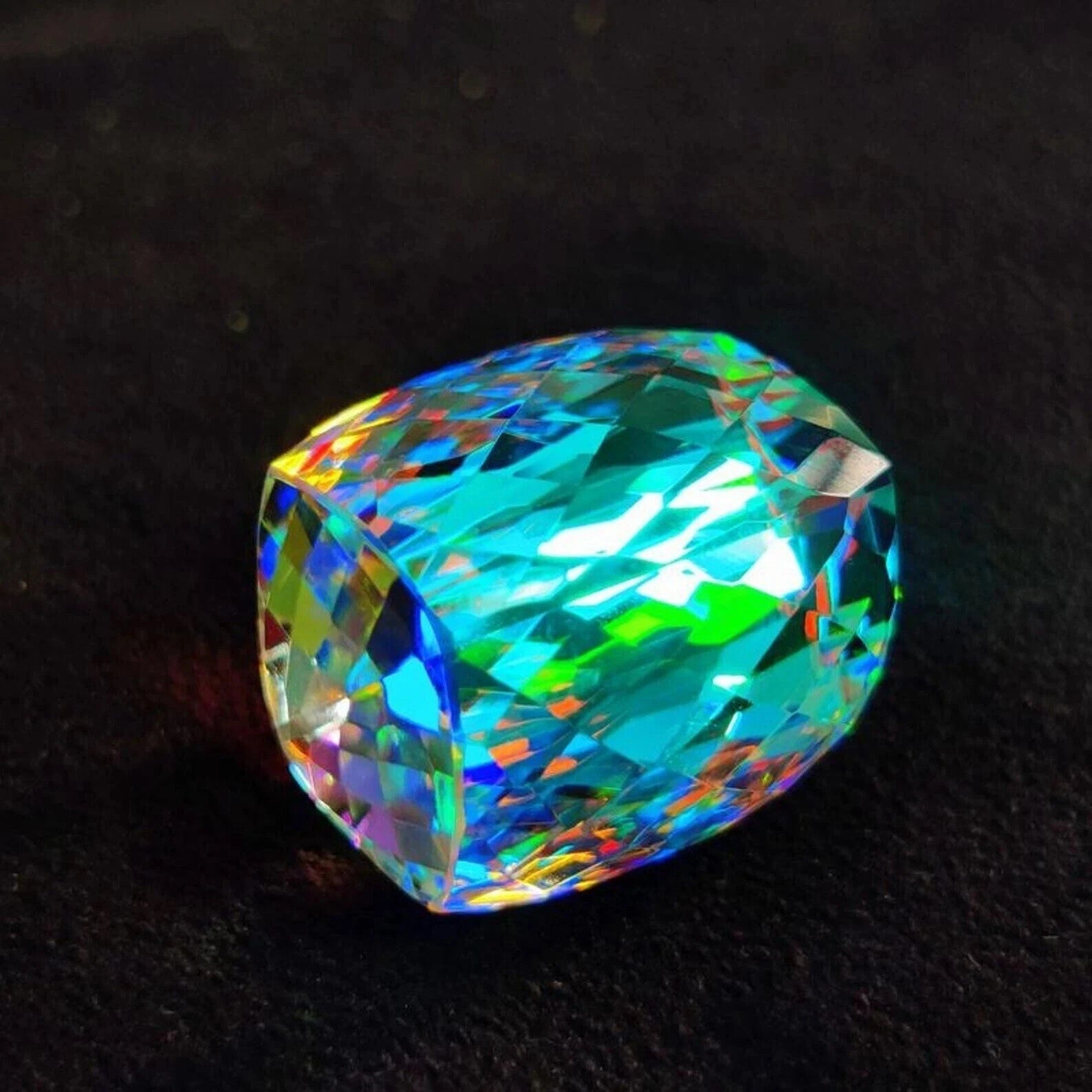 AAA 51 CT+ Rainbow Color Fancy Cube Natural Mystic Topaz Loose Gemstone