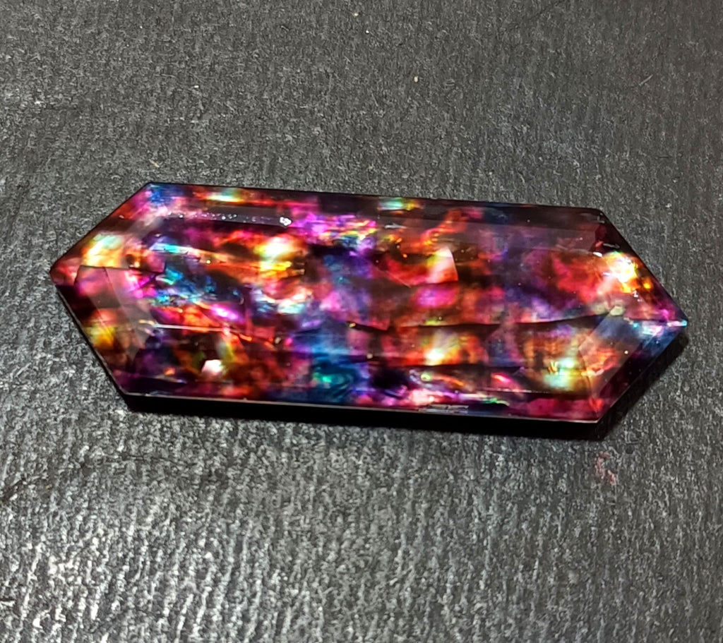 61.35 Ct Natural Ammolite Opal-Like Organic Doublet Loose EGL CERTIFIED GEMSTONE