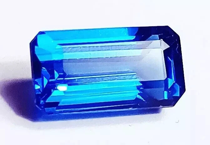 Wonderful Emerald Shape Loose Gemstone 12.20 Ct Natural Blue Sapphire Certified