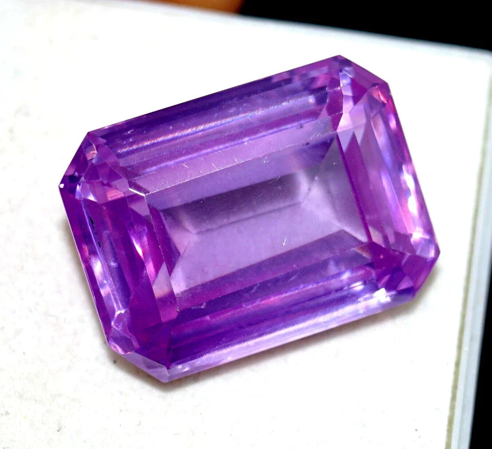 80 Ct+ EGL Certified Natural Purple Zircon Cambodian Emerald Loose Gemstone