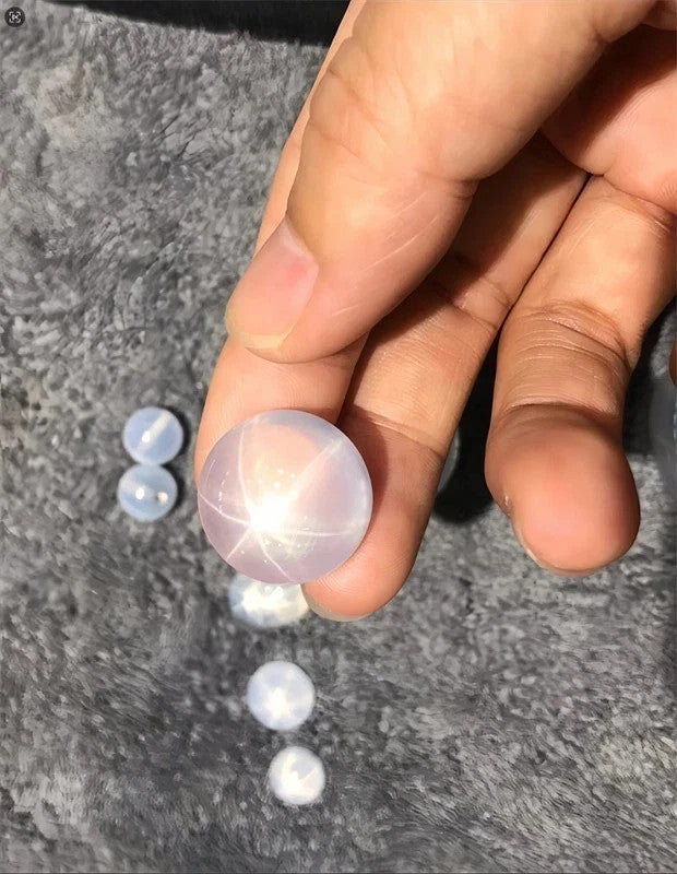 5 MM / 1 Pcs Round Cabochon High Quality White Star Sapphire AA+ Loose Gemstone