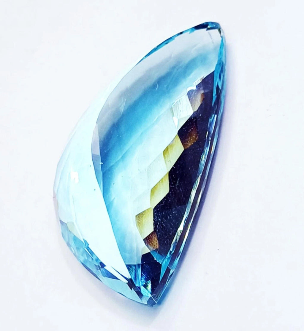 A++ Quality Aqua Topaz Fancy cut  72.10 Ct Certified Loose Gemstone