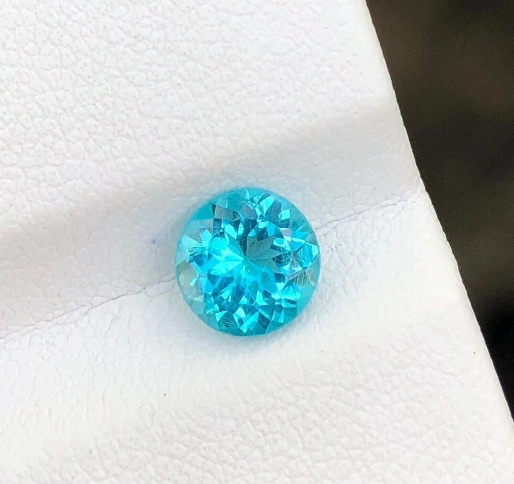 Certified Natural Paraiba Tourmaline 4.80 Ct Blue Round Cut Loose Gemstone