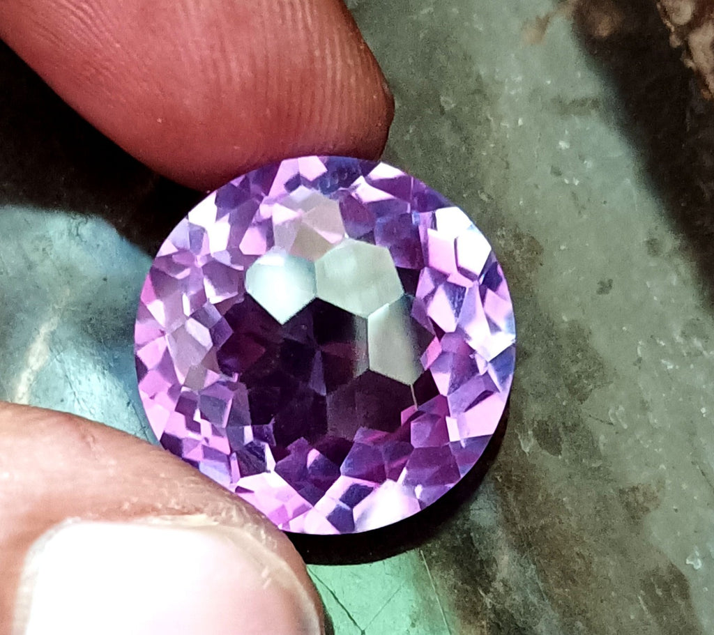 26 CT Certified Color Changing Natural Alexandrite Loose Gemstone Round Cut