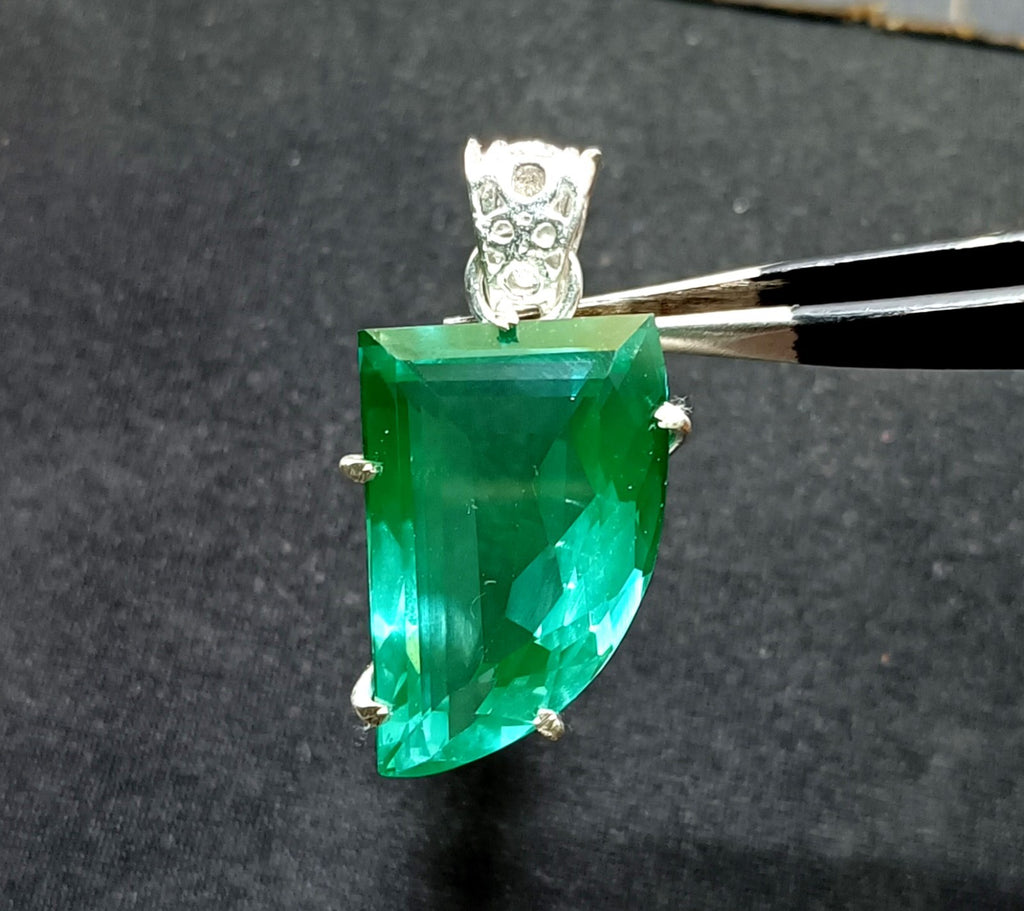 Certified 39.25 Natural Paraiba Tourmaline 925 Silver Pendant Loose Gemstone