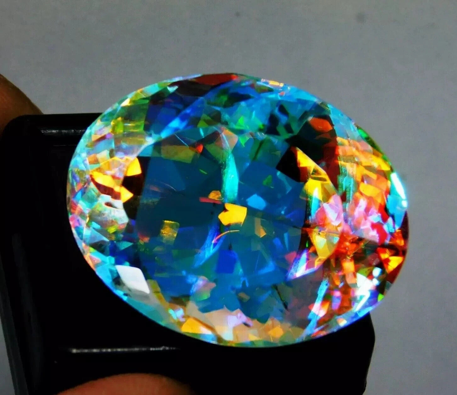 Certified 68.60 Cts Natural Oval Cut Brazilian Mystic Topaz Loose Gemstone