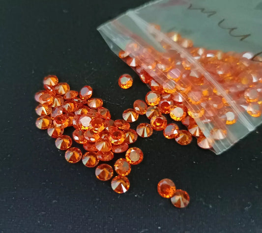 Natural CEYLON Orange Sapphire 4mm Round Cut Lot 10 Pcs Certified A+ Gemstone