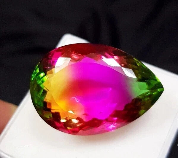 52.50 Ct Natural Watermelon Tourmaline Pear Cut Certified Loose Gemstone