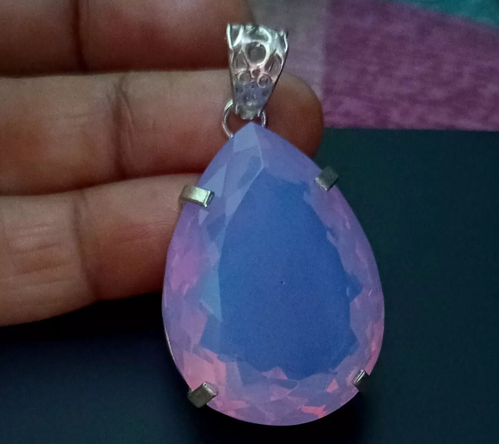 EGL Certified 113.10 Ct Natural Opal 925 Solid Silver PearPendant Loose Gemstone