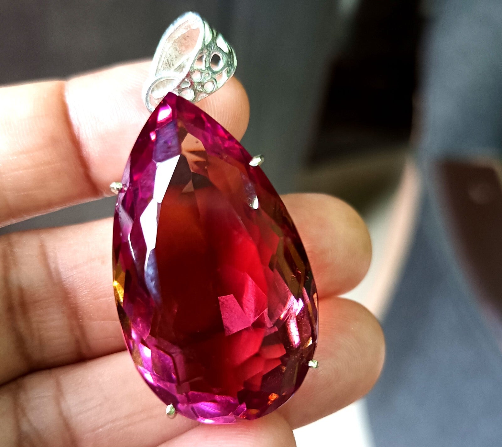 EGL Certified 110 Ct Natural Zultanite 925 Silver Pear Cut Pendant Loose Gems