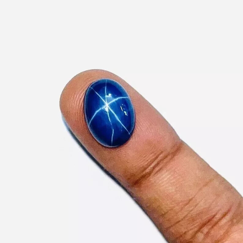 Six Rays Blue Star Sapphire 9.50 Ct Oval Cabochon Loose Gemstone From Sri Lanka