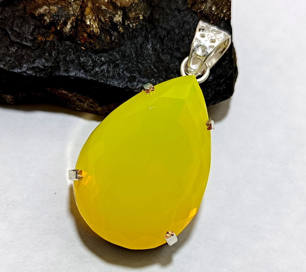 EGL Certified 108.90Ct Natural Opal 925 Solid Silver Pear Pendant Loose Gemstone