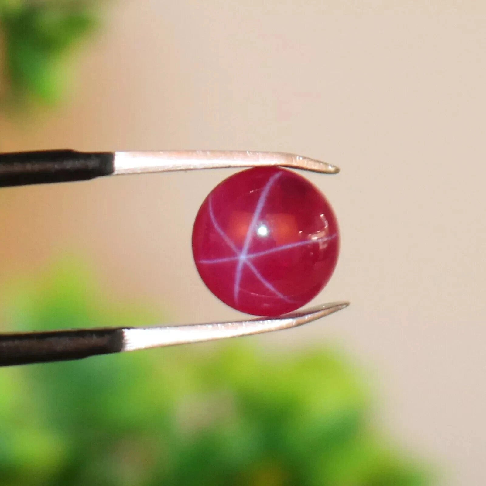 Loose 6 Rays Natural Red Star Ruby 2.45 Ct Certified Gemstone Timeless Jewelry