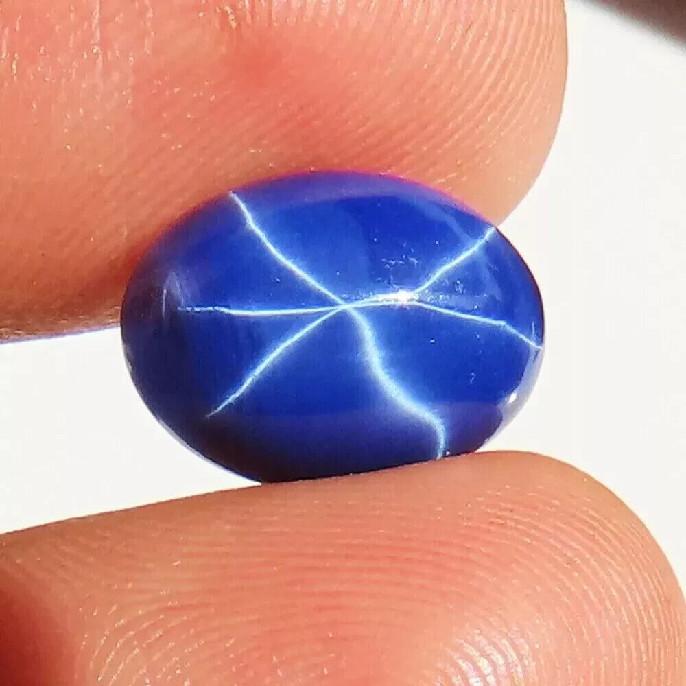 2 Pcs 18.30 Ct Natural 6 Rays Blue Star Sapphire Oval Cabochon Loose Gemstone
