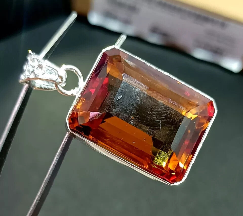 Certified 82.0 Ct Natural Zultanite 7 Color Emerald Pendant 925 Silver Gemstone