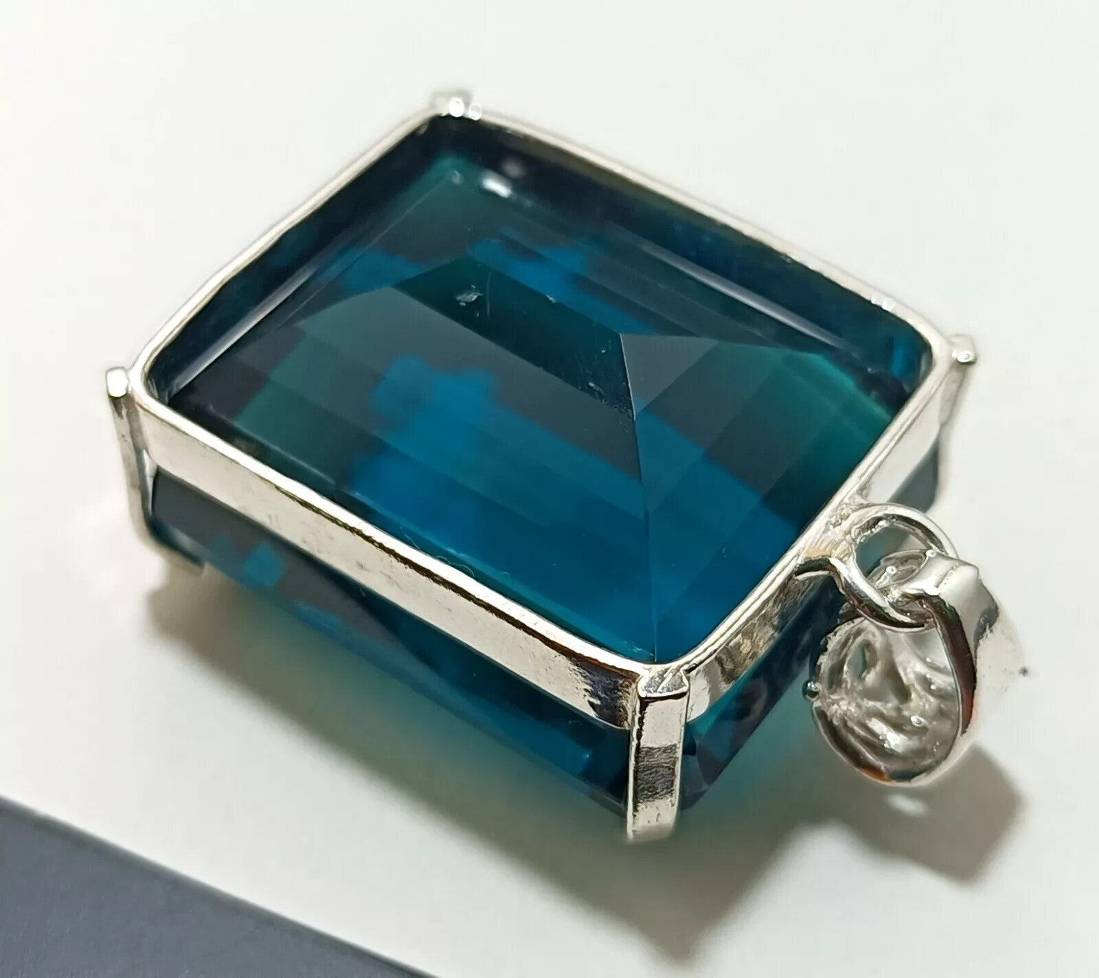 London Blue Topaz Pendant 925 Sterling Silver Pendant Gemstone Jewelry 138.20 Ct