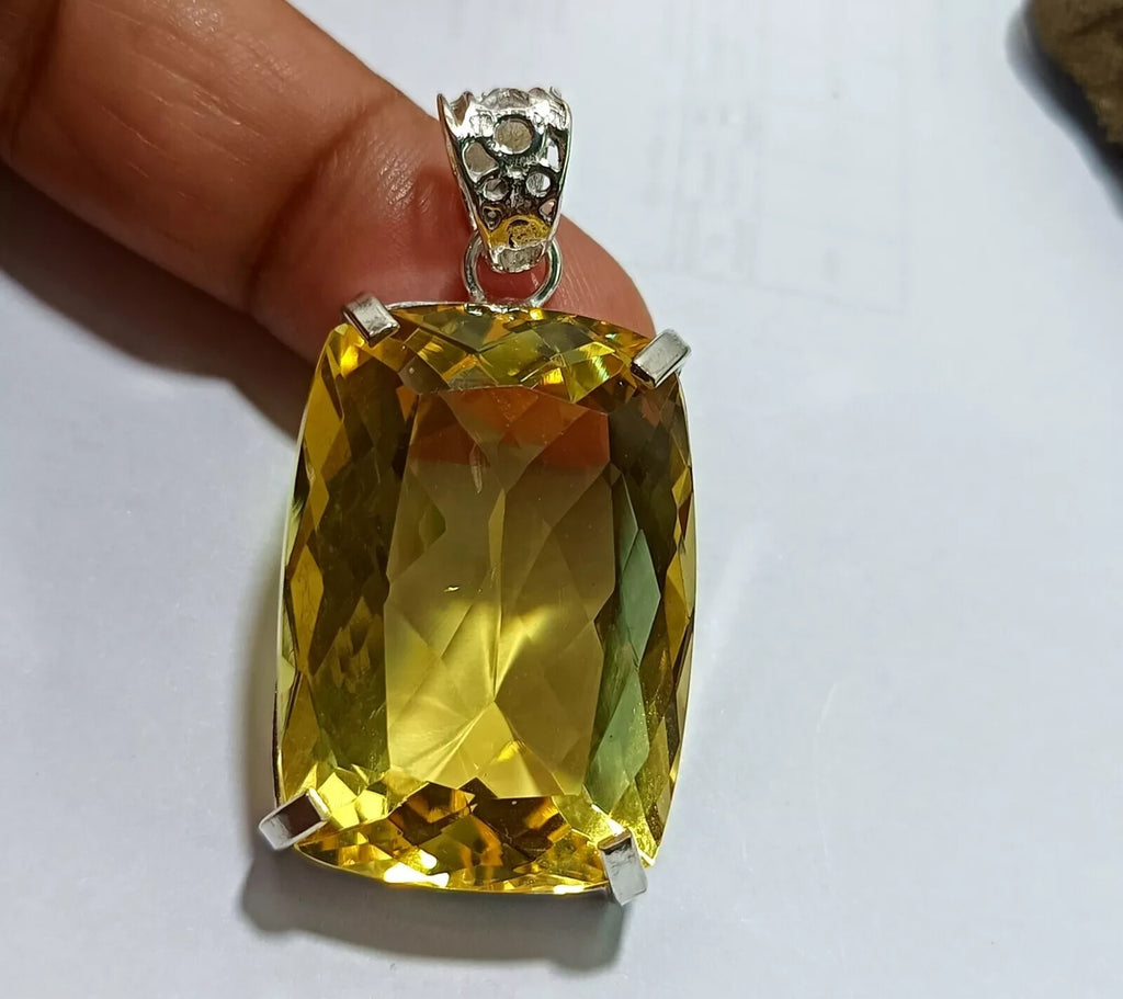Certified Natural 86.25 Ct Brazilian Cushion Yellow Topaz Pendant Loose Gemstone