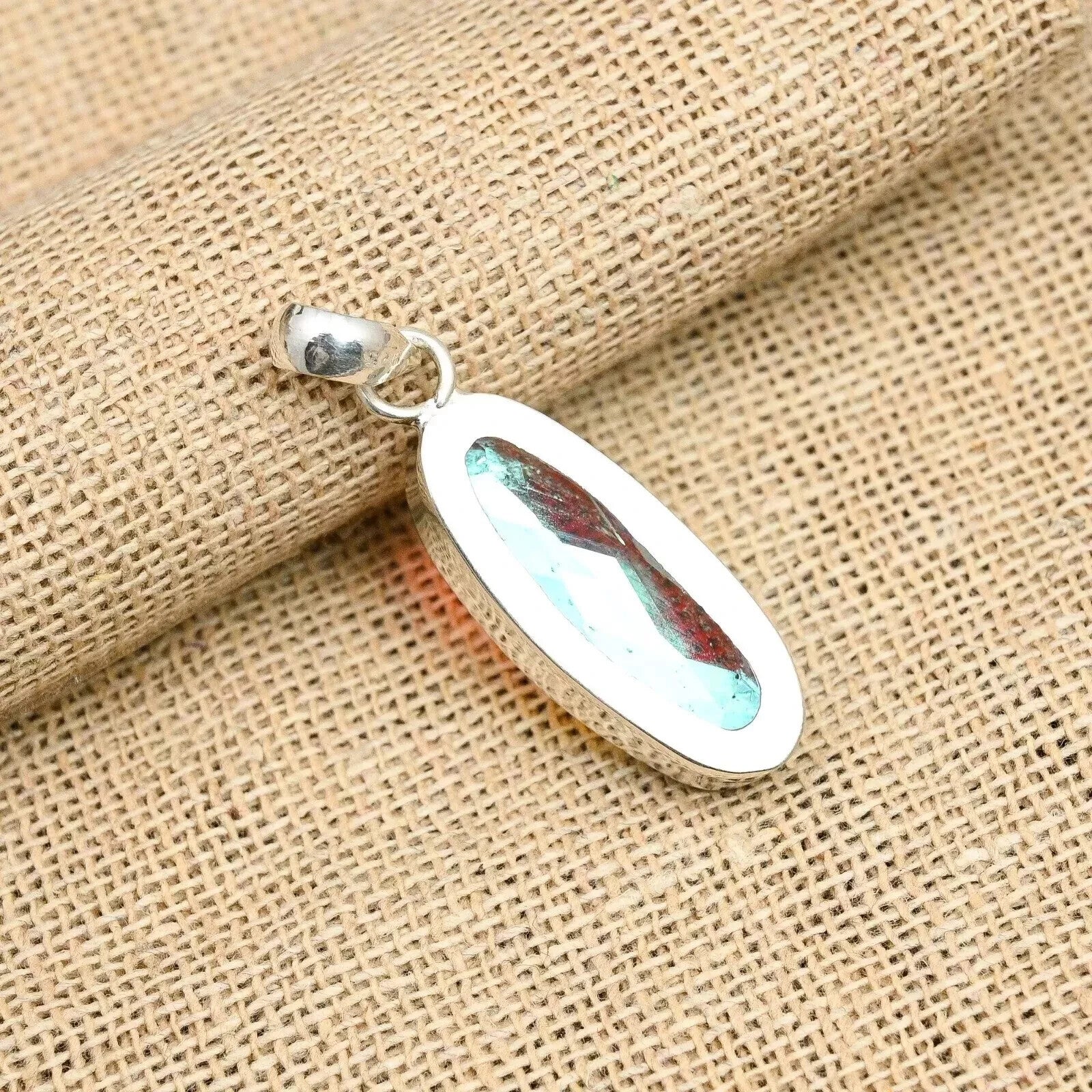 EGL 37.80 Ct+ Natural Mystic Topaz Oval Cut 925 Solid Silver Pendant Gemstone