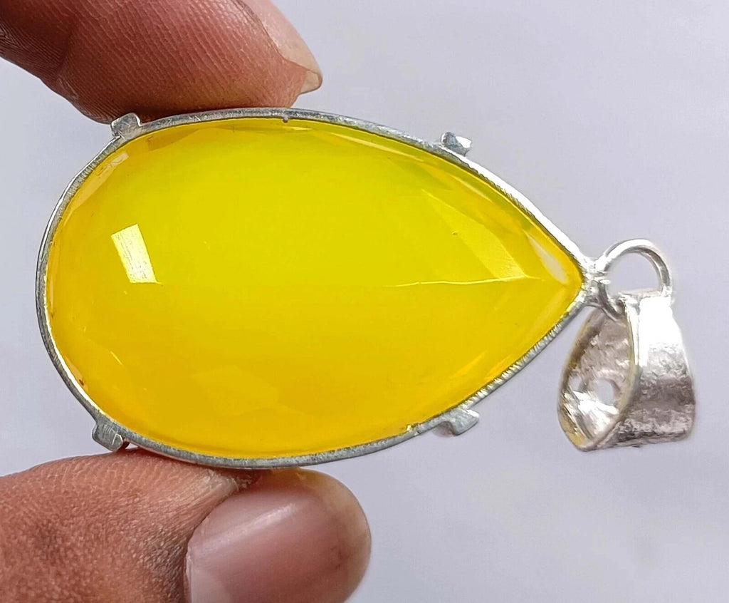 EGL Certified 108.90Ct Natural Opal 925 Solid Silver Pear Pendant Loose Gemstone