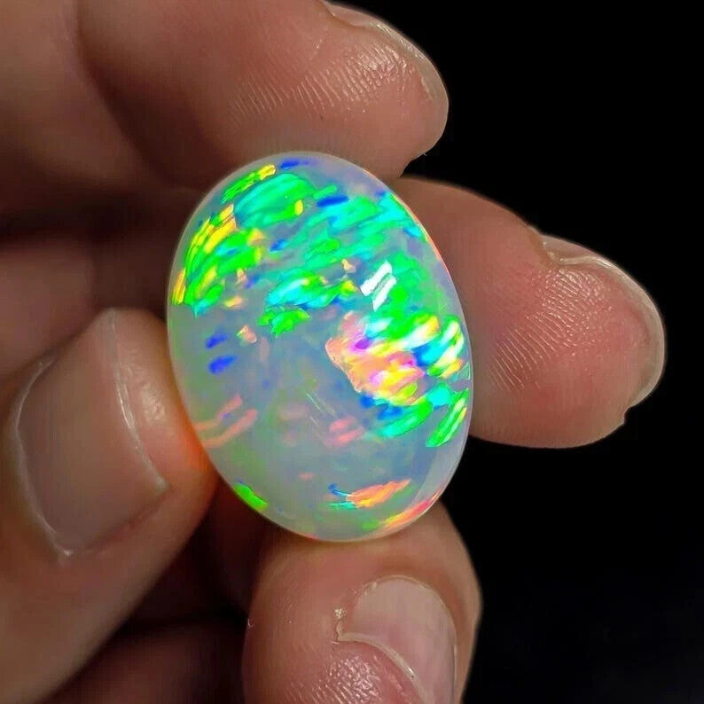 Natural Multicolor Fire Opal Oval Cabochon 4.55 Ct AAA+ Australian Gemstone