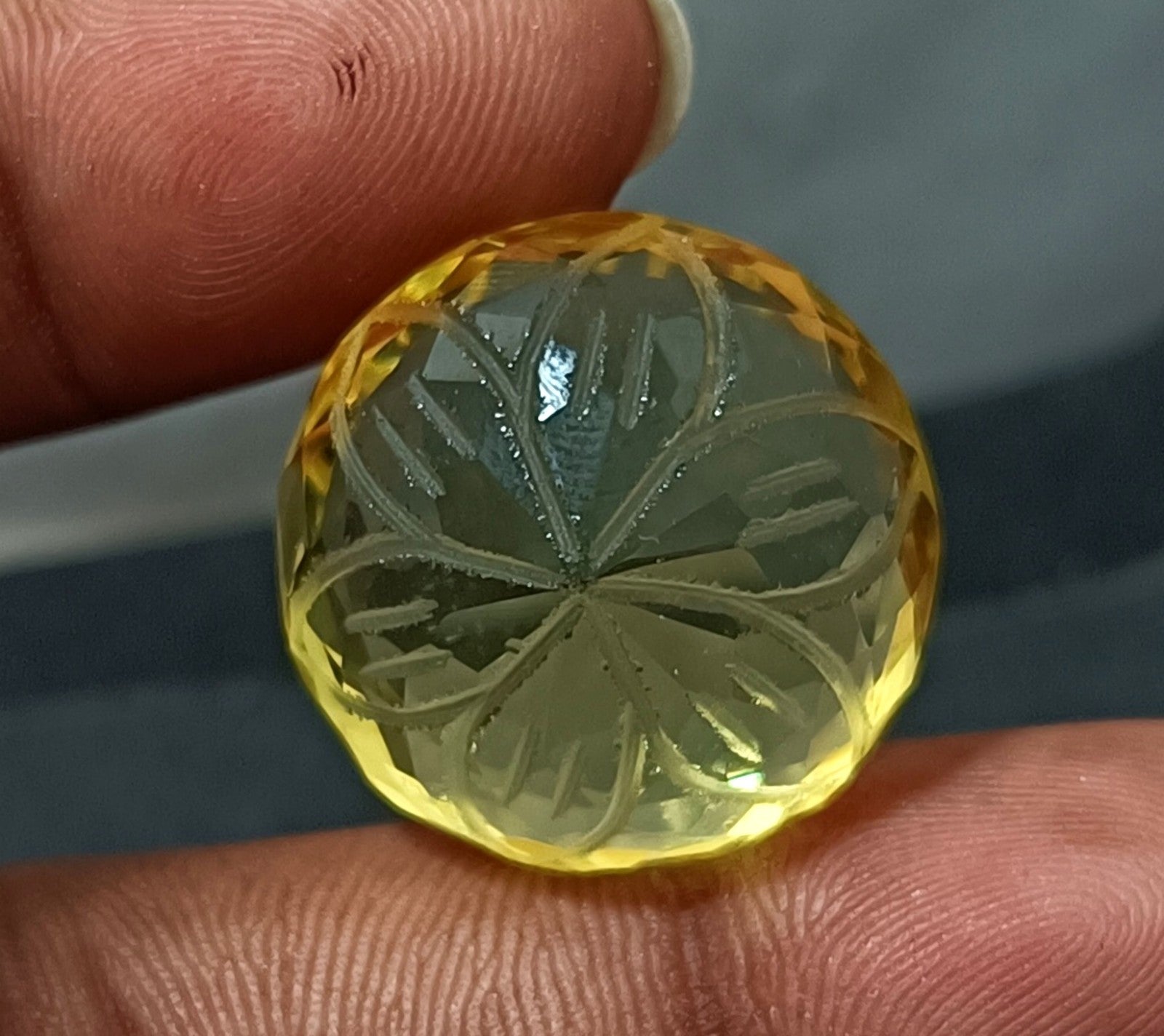41.05 Ct Round Fine Cut EGL Certified Brazilian Lemon Color Topaz Loose Gemstone