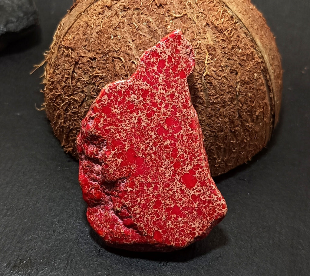 86.95 Ct Natural Arizona Superior Red Turquoise Slab Rough Certified Gemstone