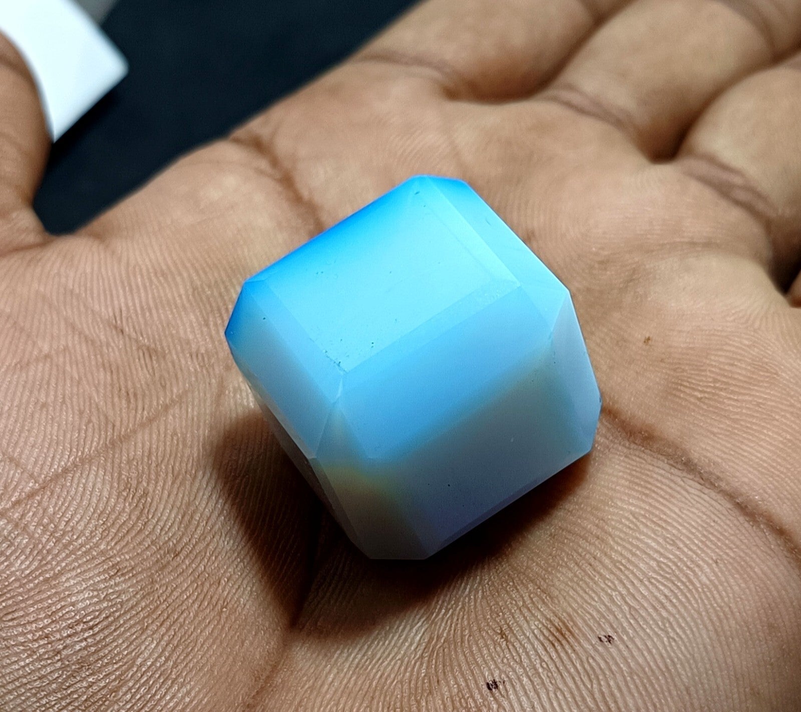 137.95 Ct Natural Blue Fire Opal Cube Cut Welo Australian EGL Certified Gemstone