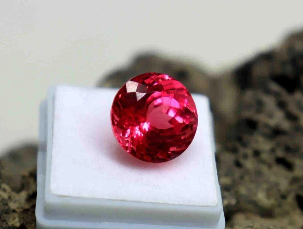 40.80 Ct Certified Round Cut Natural Padparadscha Sapphire Loose Gemstone