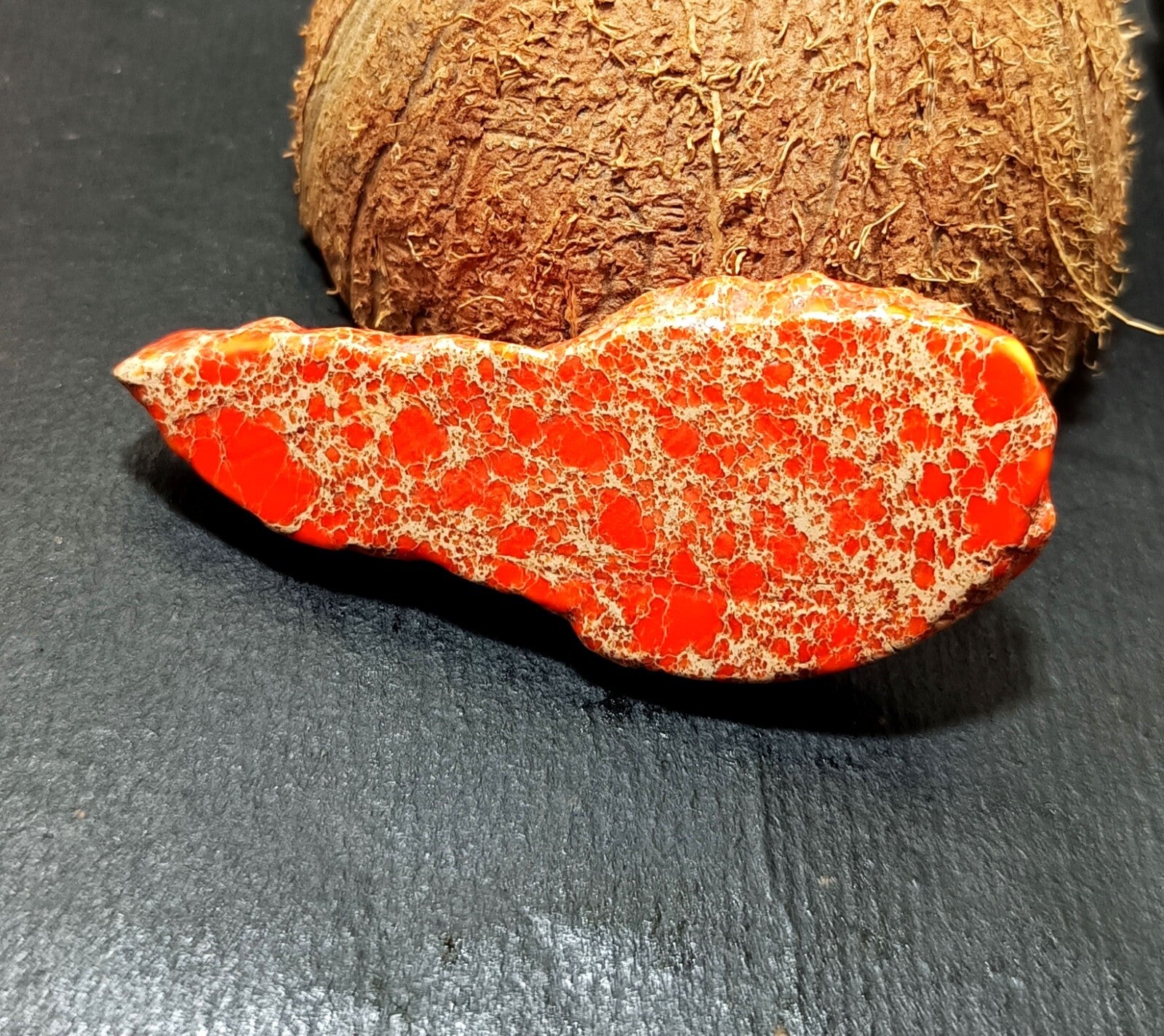 92.0 Ct Natural Arizona Superior Orange Turquoise Slab Rough Certified Gemstone