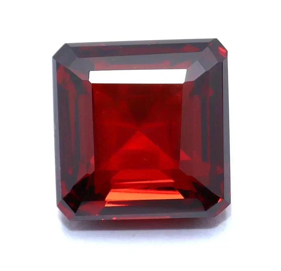 52 Ct Natural Cambodian Red Zircon Asscher Cut Loose Certified Gemstone
