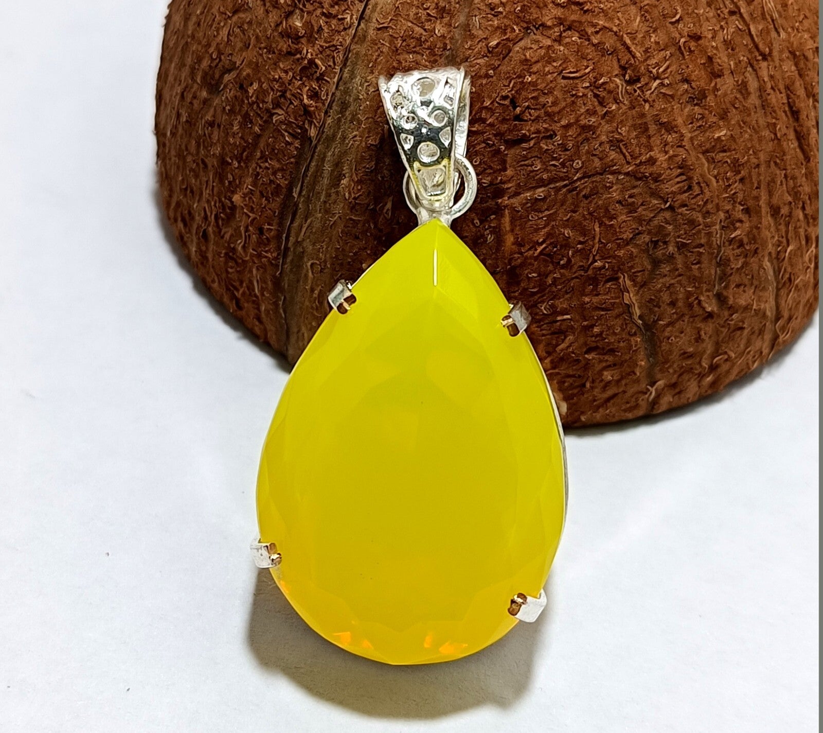 EGL Certified 108.90Ct Natural Opal 925 Solid Silver Pear Pendant Loose Gemstone