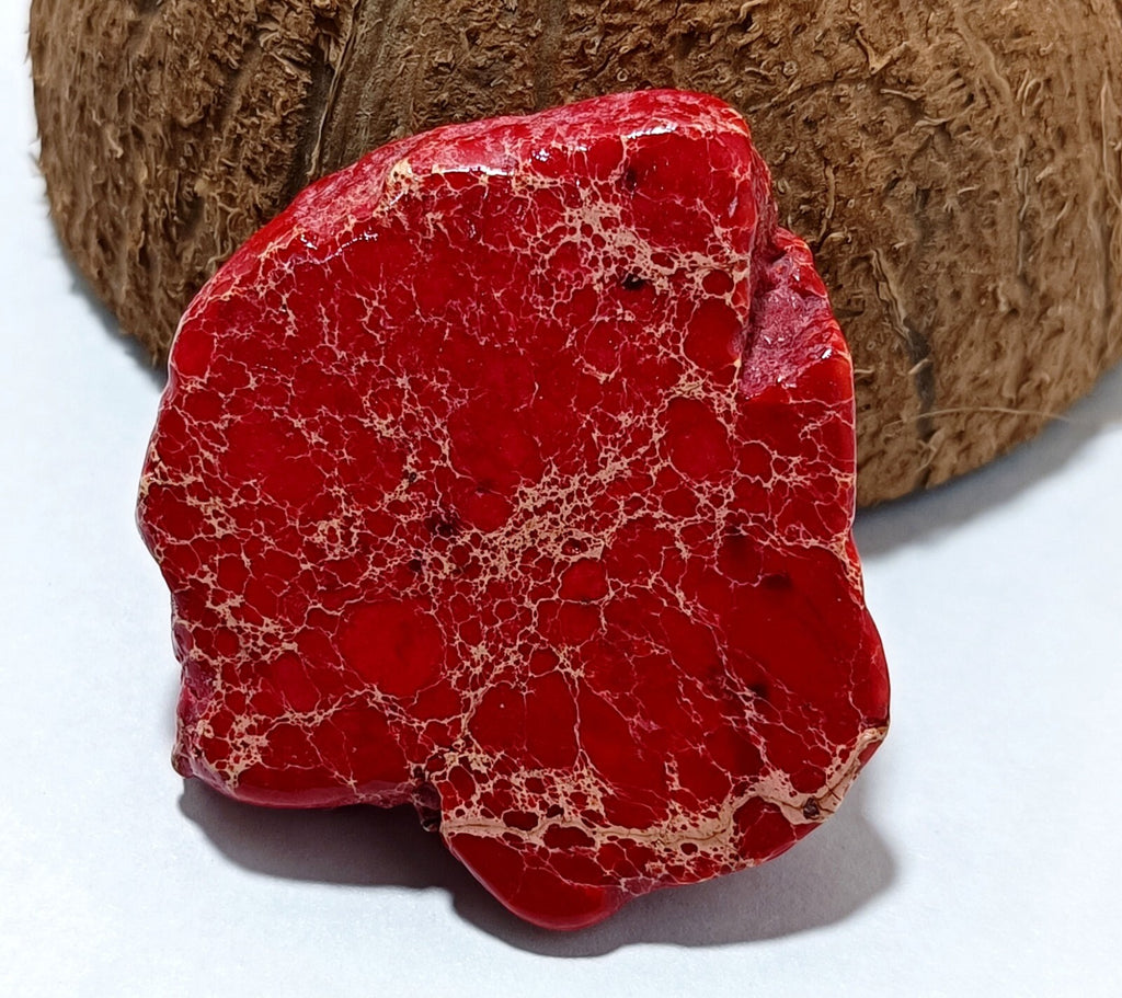 78.5 Ct Natural Arizona Superior Red Turquoise Slab Rough Certified Gemstone