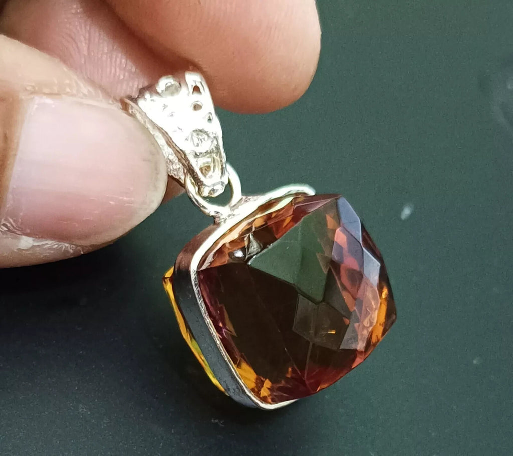Certified 54.10 Ct+ Natural Zultanite 7 Color Pendant 925 Silver Loose Gemstone