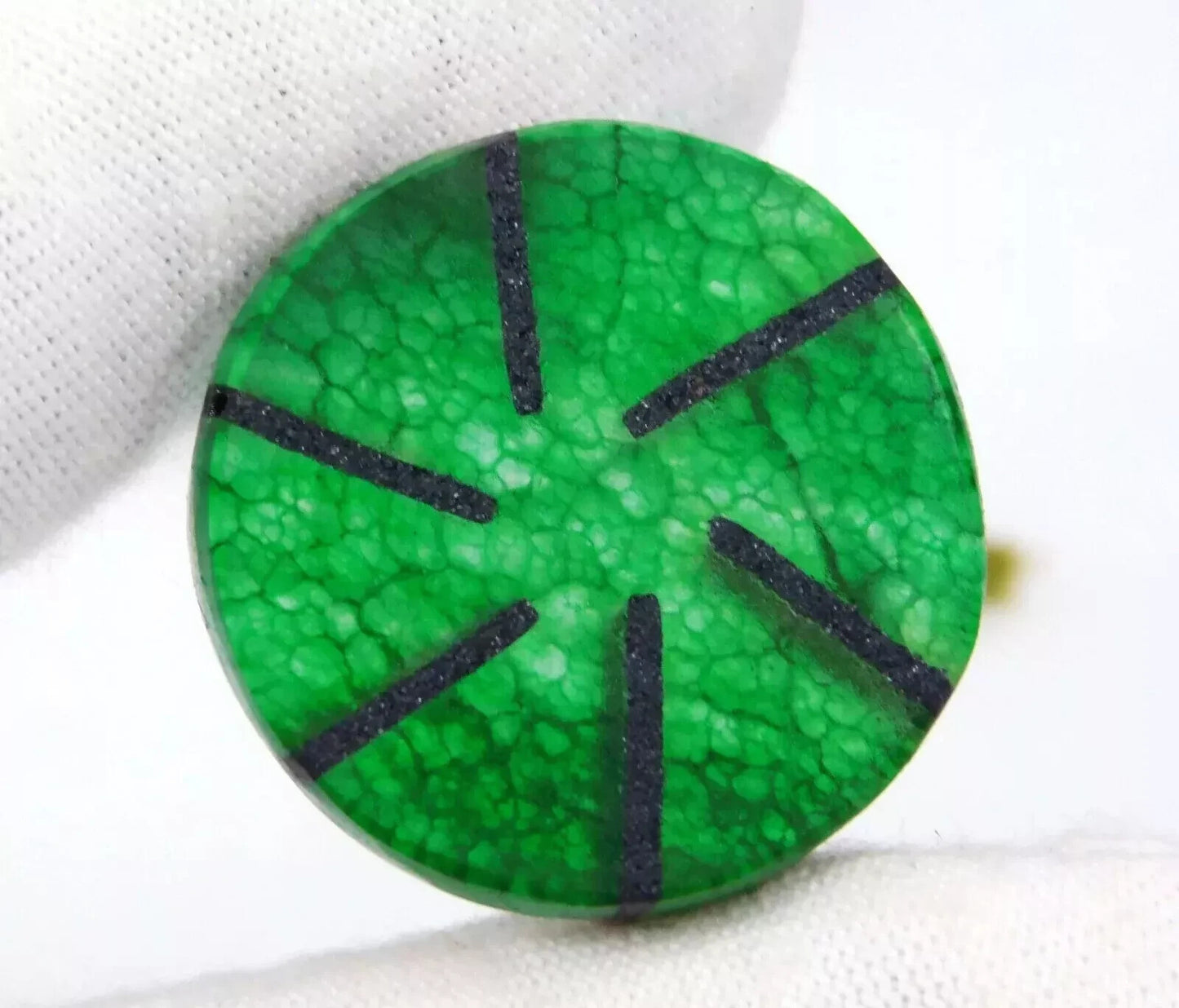 Rare 40.15 Ct Natural Colombian Trapiche Green Beryl Round Certified Gemstone