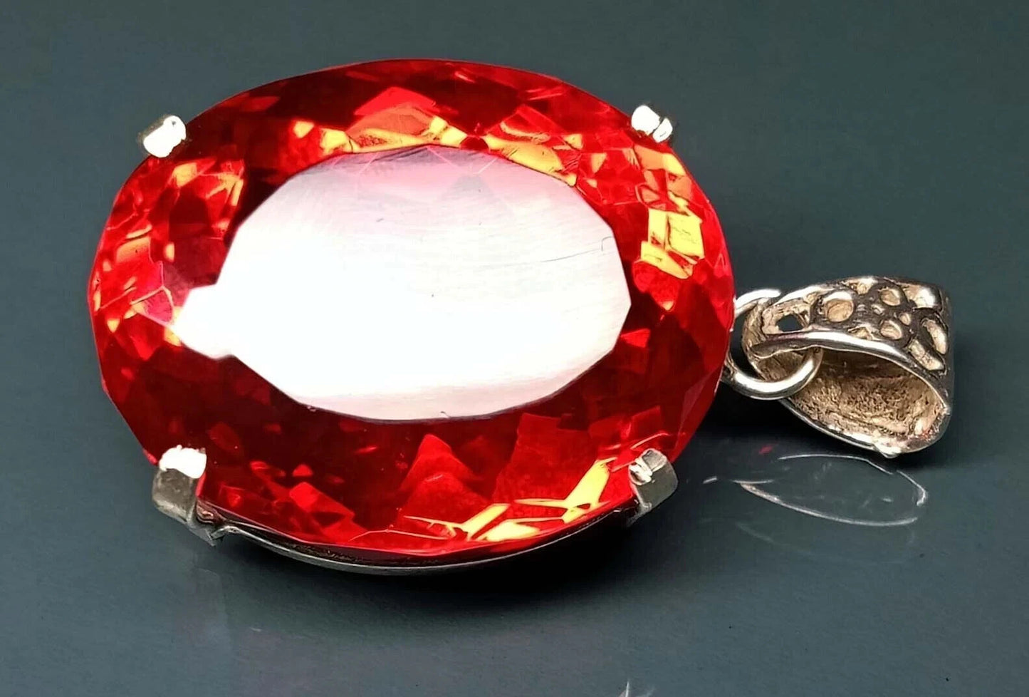 Red Topaz Locket Oval Cut 93.05 Ct Pendant Natural Gemstone EGL Certified