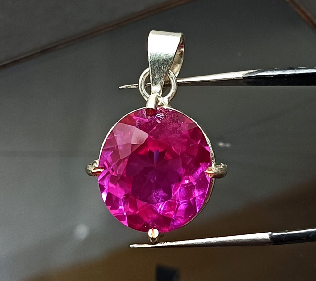 EGL Certified 31.95 Ct Natural Pink RUBY 925 Solid Silver Pendant Loose Gemstone