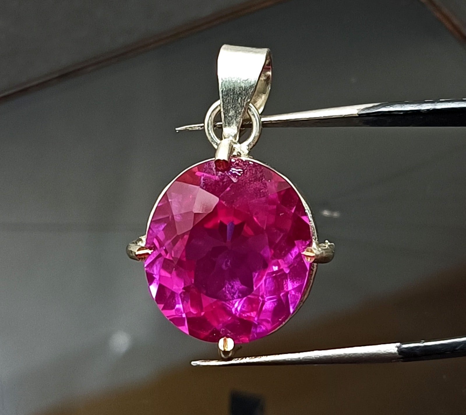 EGL Certified 31.95 Ct Natural Pink RUBY 925 Solid Silver Pendant Loose Gemstone