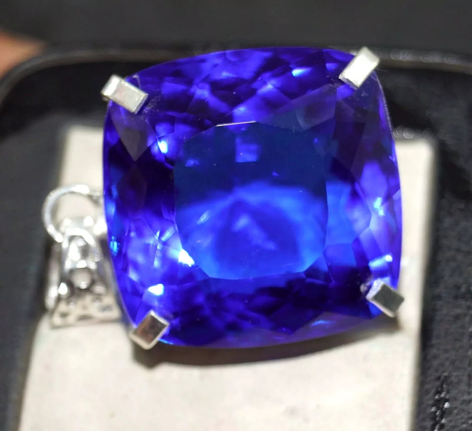 97.35 Ct Natural Topaz 925 Solid Silver Pendant Certified Cushion Loose Gemstone