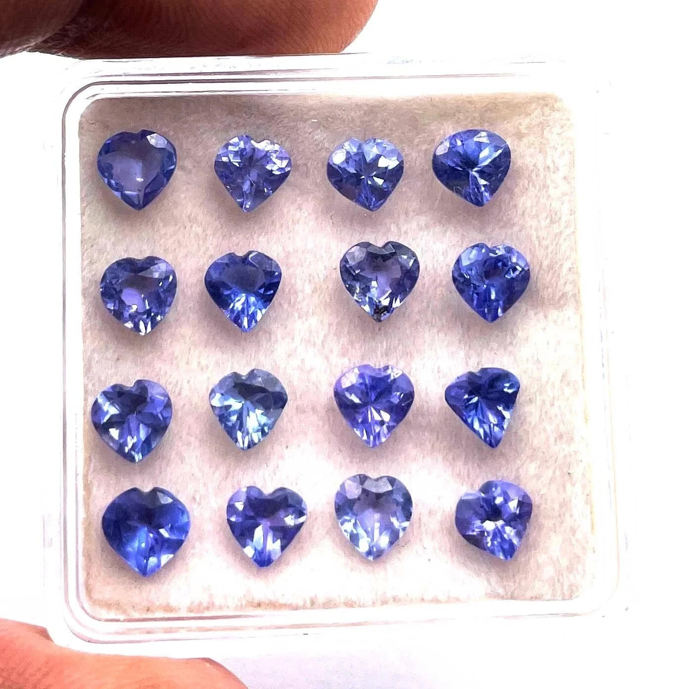 15 Pcs Natural D Block Blue Tanzanite 5 mm Heart CERTIFIED Loose Gemstone