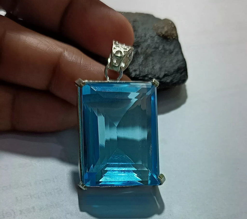 102.35 Ct EGL Certified Natural Topaz 925 Solid Silver Pendant Loose Gemstone