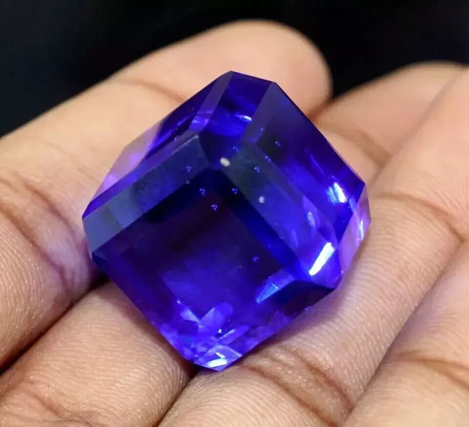 30 Ct AAA+ Natural Kashmiri Blue Sapphire Loose Gemstone CUBE Cut EGL Certified