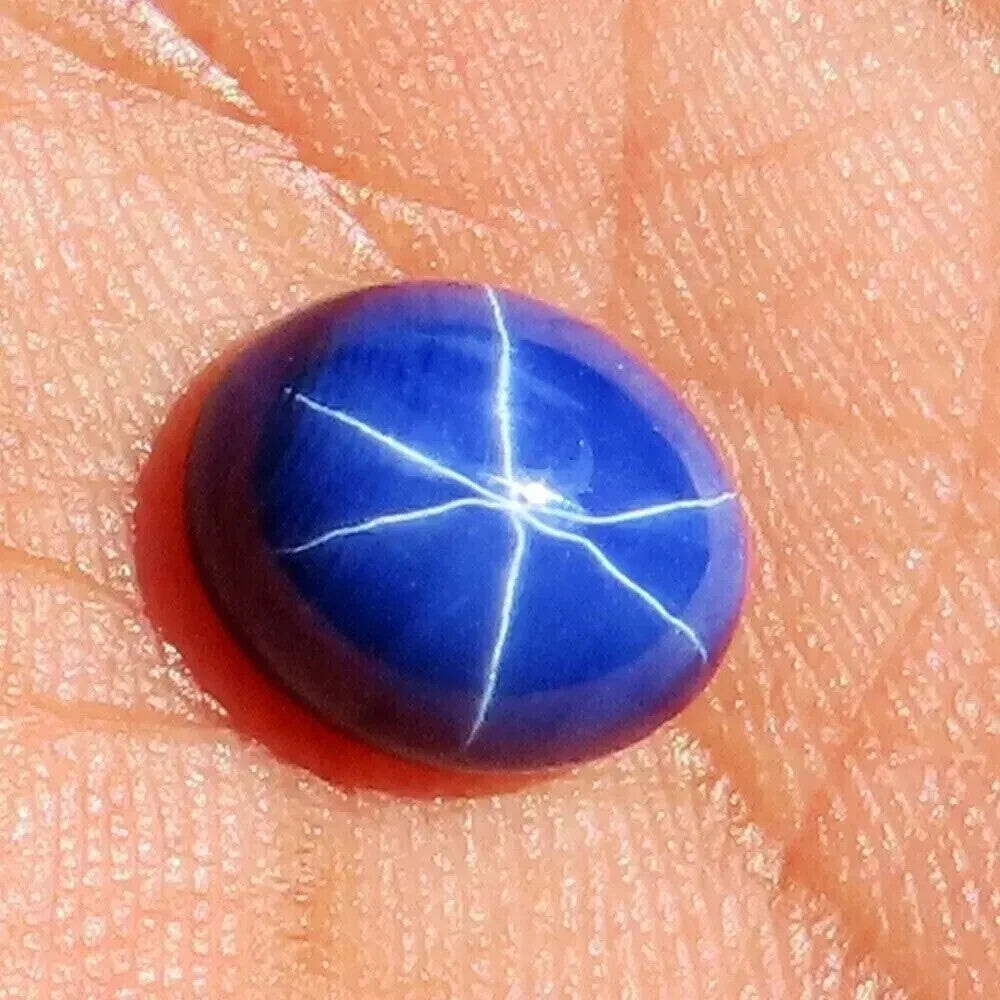 8.75 Ct Natural 6 Rays Blue Star Sapphire Oval Cabochon Loose Gemstone
