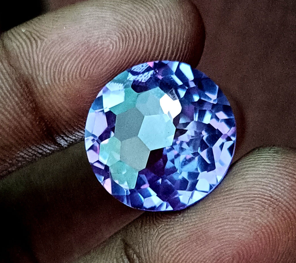 26 CT Certified Color Changing Natural Alexandrite Loose Gemstone Round Cut