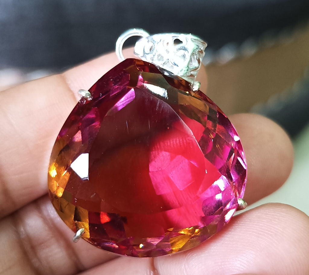 Color Change Zultanite Pendant 112.20 Ct Natural 925 Silver Pear Cut Loose Gems