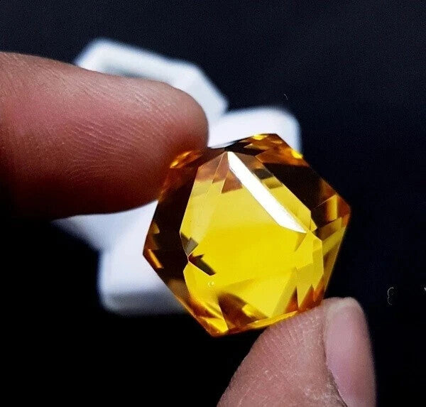 Yellow Color Citrine Natural 50.87 Ct Fancy Cut Brazilian Pendant Size Gemstone