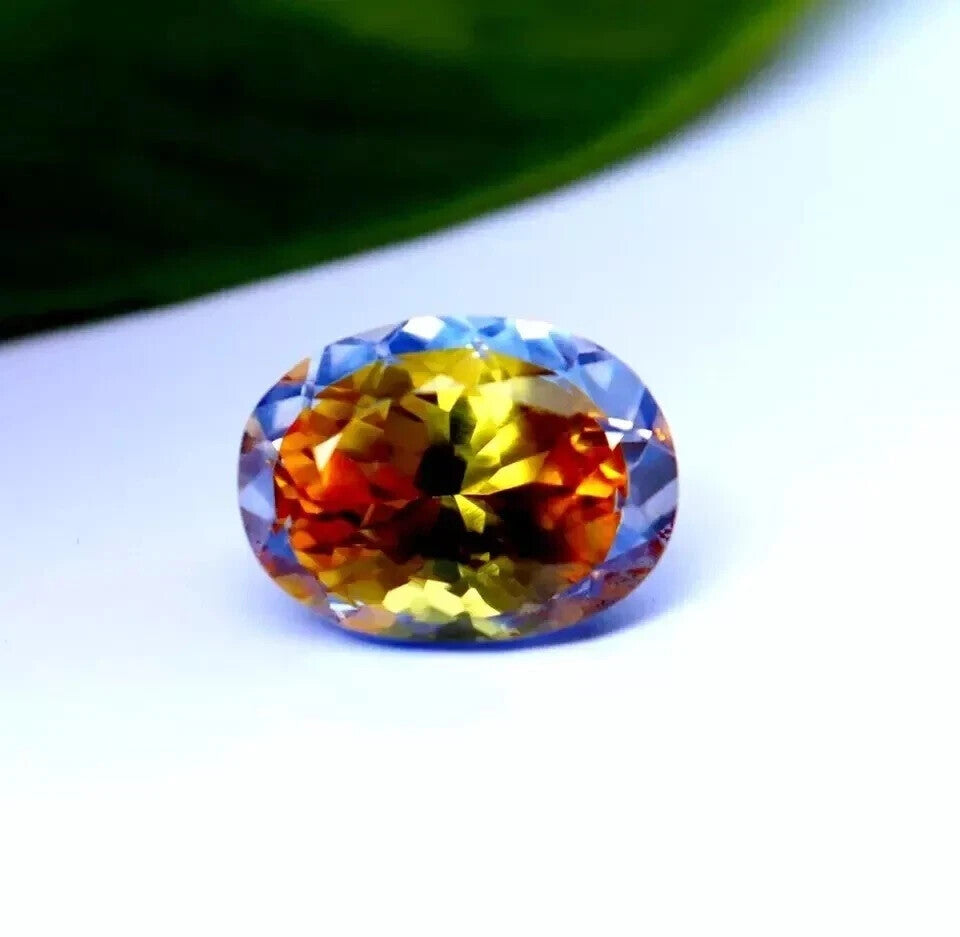 10 Ct+ Natural Bi-Colour Pitambari Sapphire Oval Cut Certified Loose Gemstone