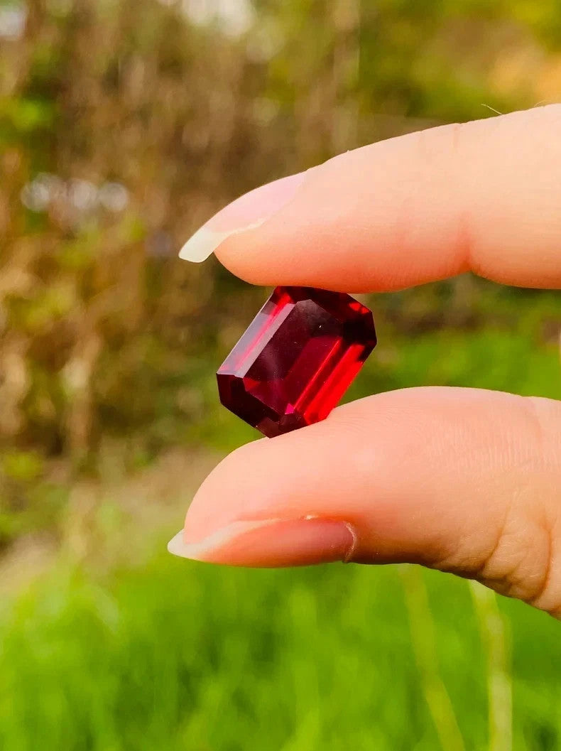 Natural Mozambique Blood Ruby 12.00 Ct Emerald Cut Loose GEMSTONE GIE Certified