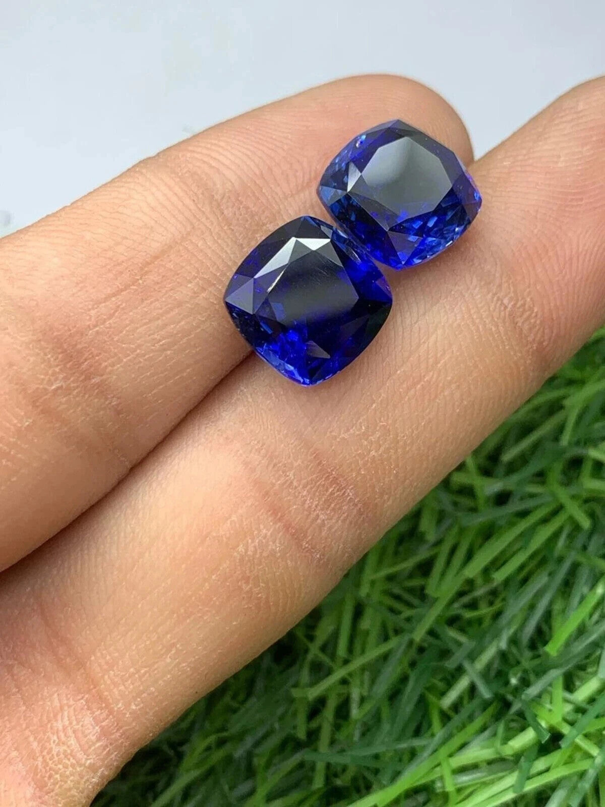19.50 Ct (2 Pcs) Cushion Cut Natural Certified Blue Sapphire Loose Gemstone